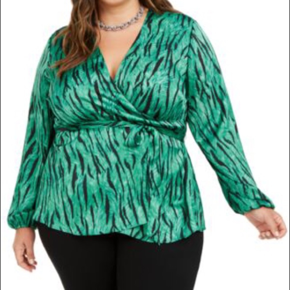 INC Plus Size Animal Print Blouse NWT